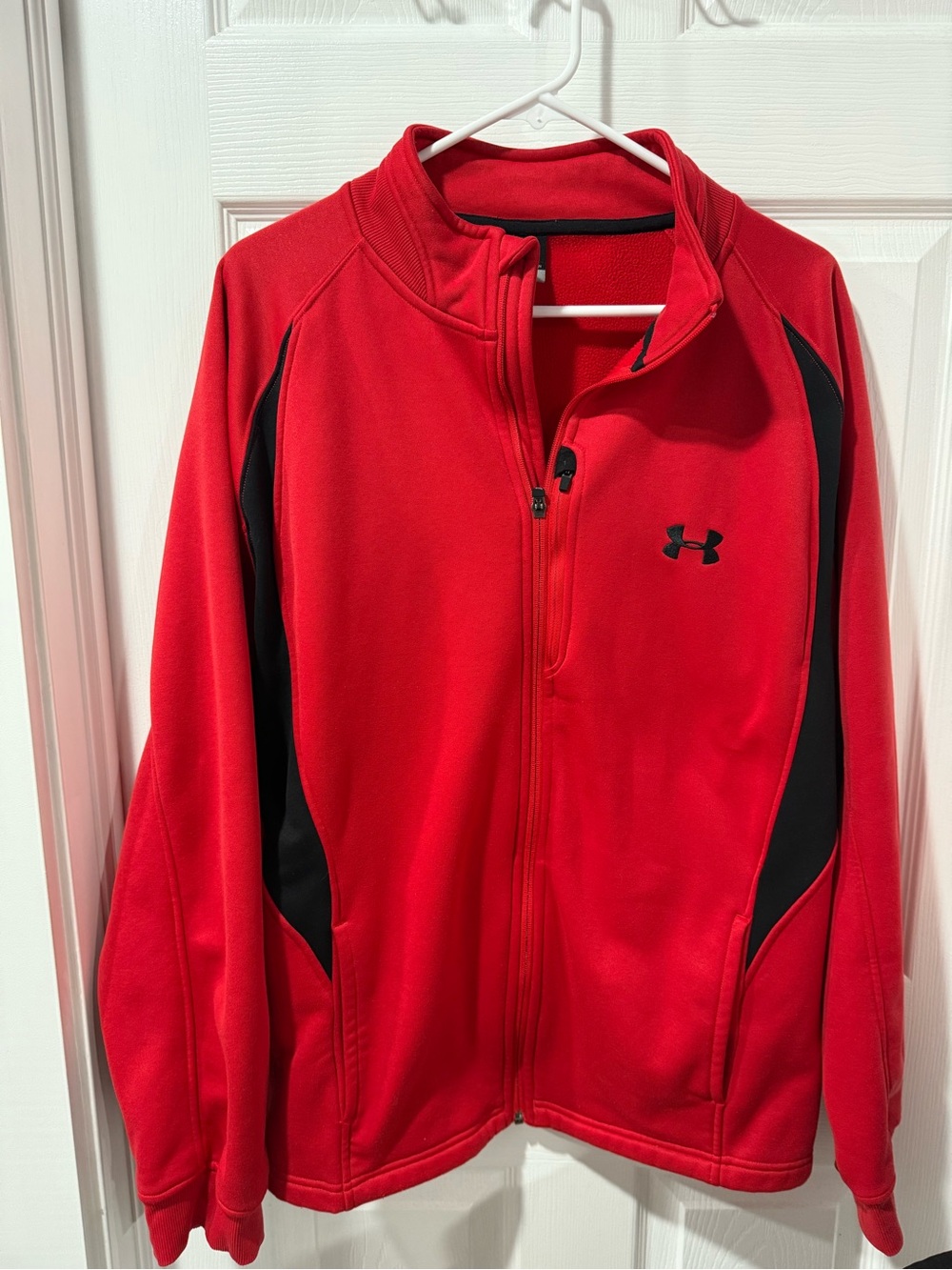 Under Armour Red Performance Full-Zip Jacket with Black Panels